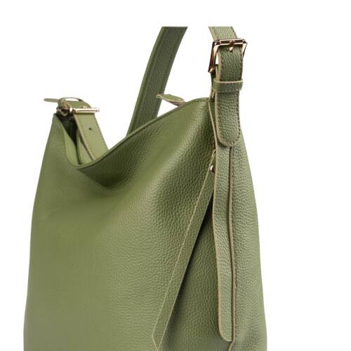 Guzini 7954 Women's Genuine Leather Shoulder Bag - Khaki - 4