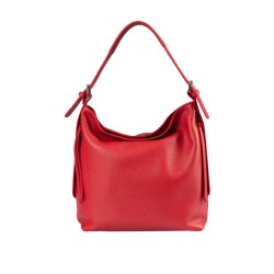 Guzini 7954 Women's Genuine Leather Shoulder Bag - Red - Luxury Bag