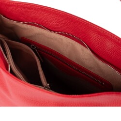 Guzini 7954 Women's Genuine Leather Shoulder Bag - Red - 3