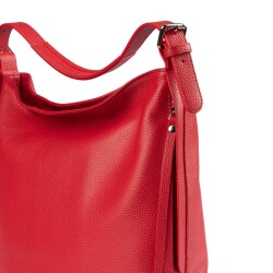 Guzini 7954 Women's Genuine Leather Shoulder Bag - Red - 4