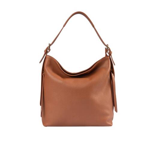 Guzini 7954 Women's Genuine Leather Shoulder Bag - Tan Brown - 1