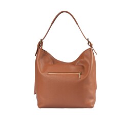 Guzini 7954 Women's Genuine Leather Shoulder Bag - Tan Brown - 2
