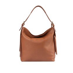 Guzini 7954 Women's Genuine Leather Shoulder Bag - Tan Brown - Vip Bags