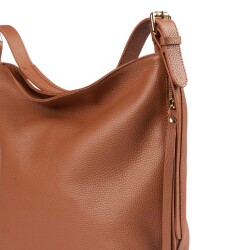 Guzini 7954 Women's Genuine Leather Shoulder Bag - Tan Brown - 4