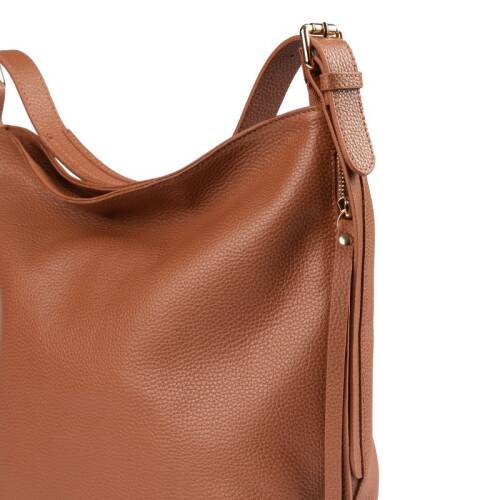 Guzini 7954 Women's Genuine Leather Shoulder Bag - Tan Brown - 4