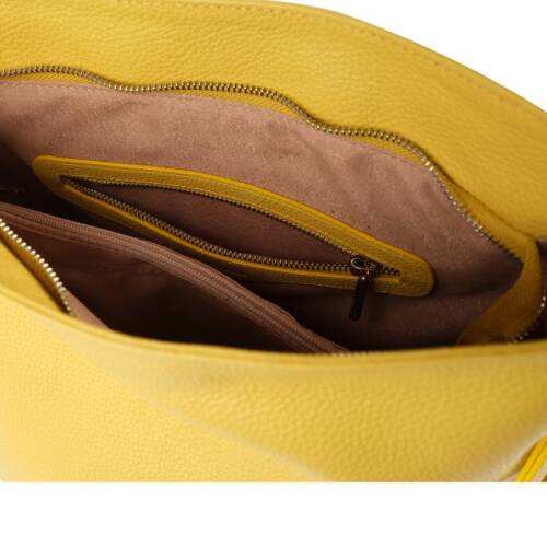 Guzini 7954 Women's Genuine Leather Shoulder Bag - Yellow - 3