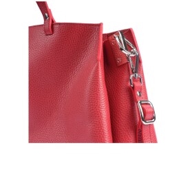 Guzini 8065 Women's Genuine Leather Handbag - Red - 5