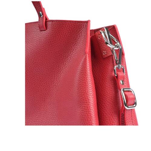 Guzini 8065 Women's Genuine Leather Handbag - Red - 5