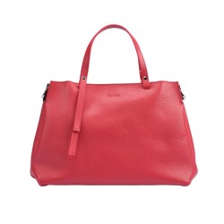 Guzini 8065 Women's Genuine Leather Handbag - Red - Vip Bags