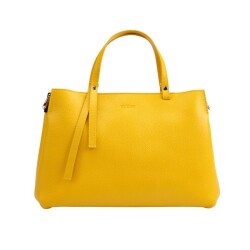 Guzini 8065 Women's Genuine Leather Handbag - Yellow - Vip Bags