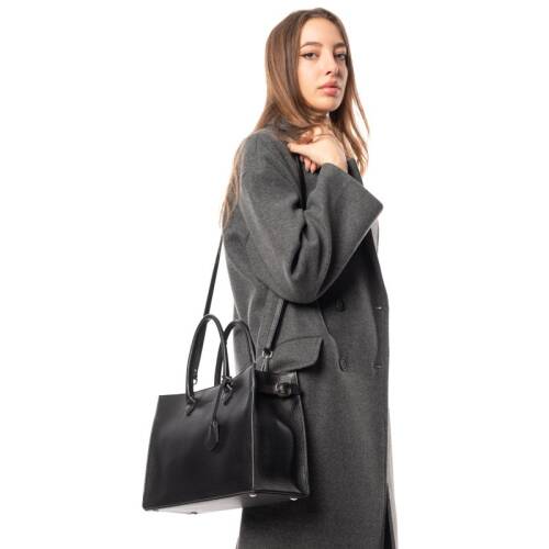 حقيبة يد نسائية من الجلد الطبيعي من جوزيني 8101 - أسود - 7