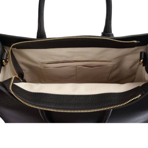 Guzini 8101 Women's Genuine Leather Handbag - Black - 5