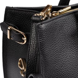 Guzini 8101 Women's Genuine Leather Handbag - Black - 6