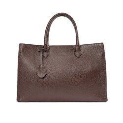 Guzini 8101 Women's Genuine Leather Handbag - Brown - Luxury Bag