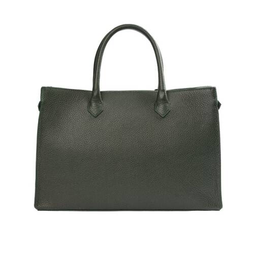 Guzini 8101 Women's Genuine Leather Handbag - Dark Green - 3