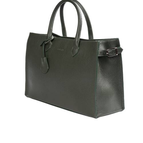 Guzini 8101 Women's Genuine Leather Handbag - Dark Green - 2