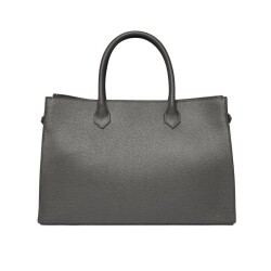 Guzini 8101 Women's Genuine Leather Handbag - Dark Grey - 3