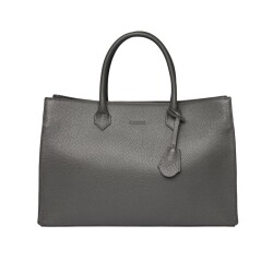 Guzini 8101 Women's Genuine Leather Handbag - Dark Grey - Vip Bags