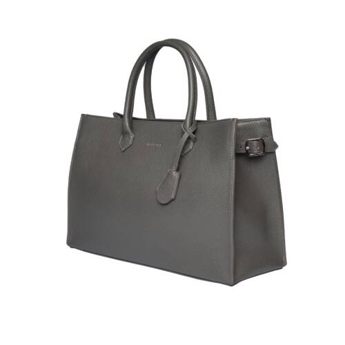 Guzini 8101 Women's Genuine Leather Handbag - Dark Grey - 4