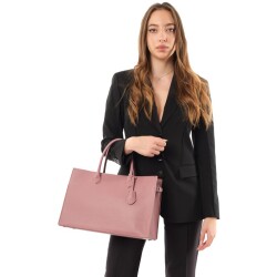 Guzini 8101 Women's Genuine Leather Handbag - Dried Rose - 5