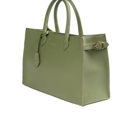 Guzini 8101 Women's Genuine Leather Handbag - Khaki - 3