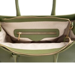 Guzini 8101 Women's Genuine Leather Handbag - Khaki - 5