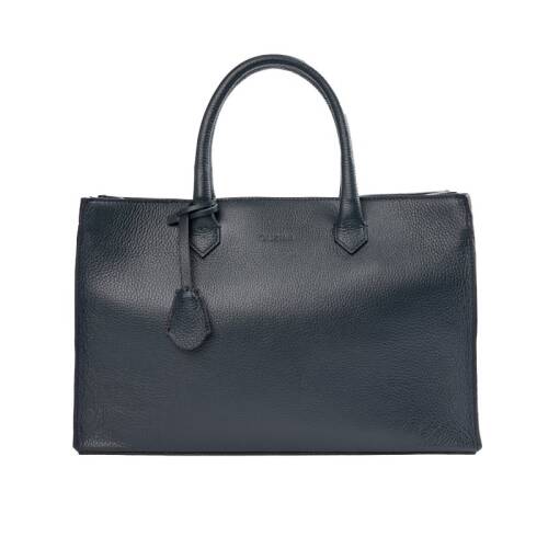 Guzini 8101 Women's Genuine Leather Handbag - Navy Blue - 1