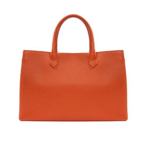 Guzini 8101 Women's Genuine Leather Handbag - Orange - 2