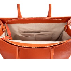 Guzini 8101 Women's Genuine Leather Handbag - Orange - 5