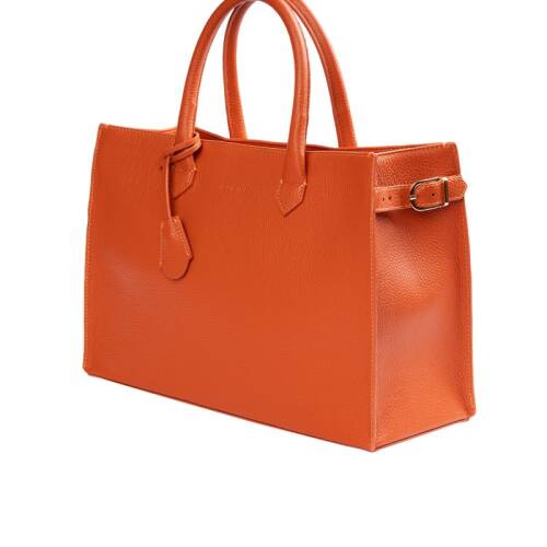 Guzini 8101 Women's Genuine Leather Handbag - Orange - 3