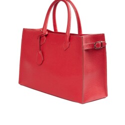 Guzini 8101 Women's Genuine Leather Handbag - Red - 3