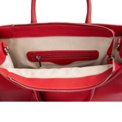 Guzini 8101 Women's Genuine Leather Handbag - Red - 4