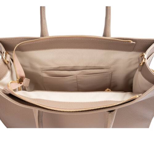 حقيبة يد نسائية من الجلد الطبيعي من جوزيني 8101 - رملي - 4