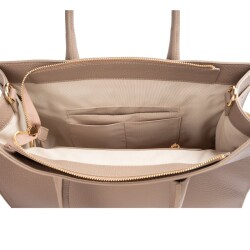 Guzini 8101 Women's Genuine Leather Handbag - Sand - 4