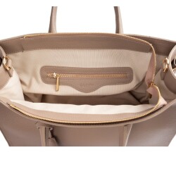 Guzini 8101 Women's Genuine Leather Handbag - Sand - 5