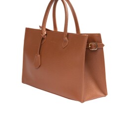 Guzini 8101 Women's Genuine Leather Handbag - Tan Brown - 3