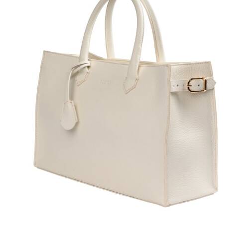 Guzini 8101 Women's Genuine Leather Handbag - White - 3