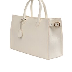 Guzini 8101 Women's Genuine Leather Handbag - White - 3