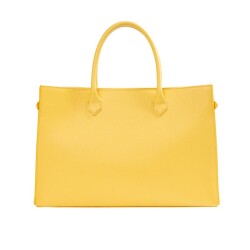 Guzini 8101 Women's Genuine Leather Handbag - Yellow - 2
