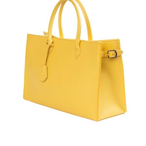 Guzini 8101 Women's Genuine Leather Handbag - Yellow - 3
