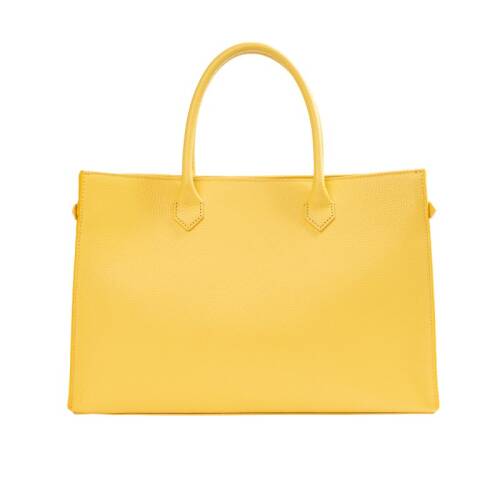 Guzini 8101 Women's Genuine Leather Handbag - Yellow - 2