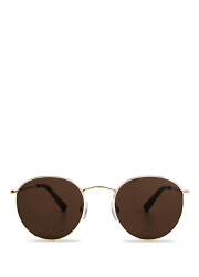 Lennon Brown Metal Unisex Sunglasses - Vip Accessory