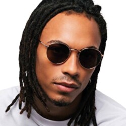 Lennon Brown Metal Unisex Sunglasses - 3