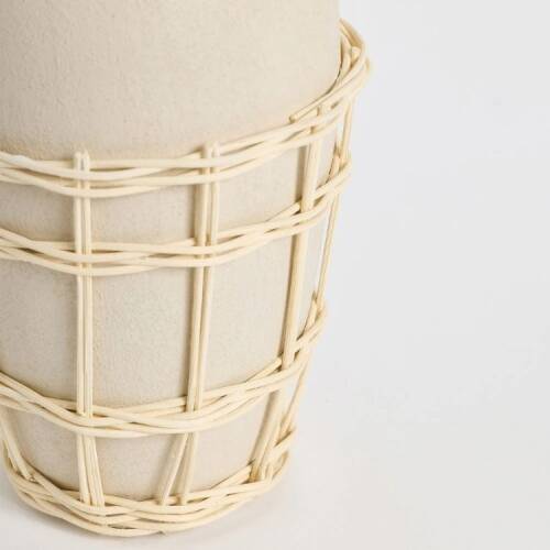 Maisonord Large Natural Wicker Woven Ceramic Vase - Beige - 26 cm - 3