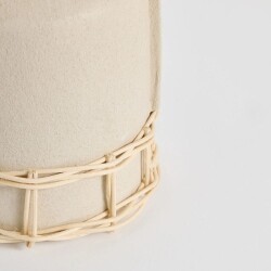 Maisonord Natural Wicker Woven Ceramic Vase with Handle - Beige - 19 cm - 4