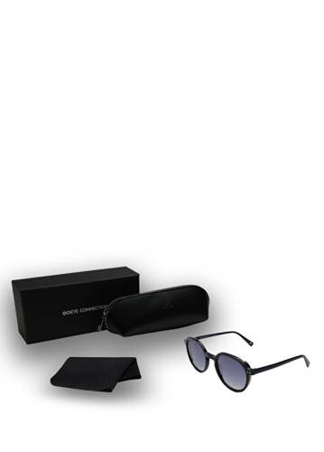 Meg Black Acetate Unisex Sunglasses - 4