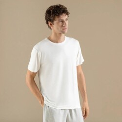 Men's Crew Neck Cotton Insenco T-Shirt Ecru - Vip Clothing