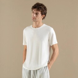 Men's Crew Neck Cotton Insenco T-Shirt Ecru - 3