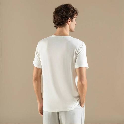 Men's Crew Neck Cotton Insenco T-Shirt Ecru - 4