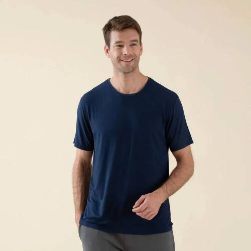 Men's Crew Neck Cotton Insenco T-Shirt Navy Blue - 2